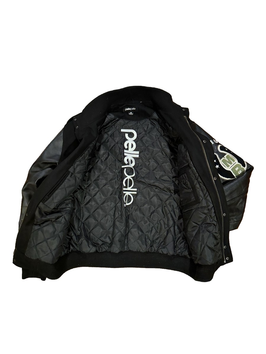 Pelle Pelle Black Exotica 1978 Wool Leather Jacket Sz 4XL Original