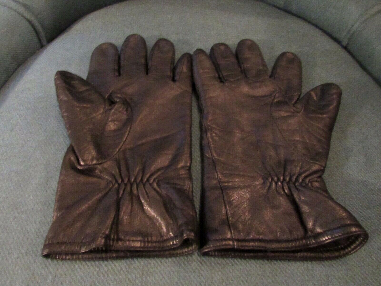 Black Thinsulate Lined Leather Gloves Women Size M Gem