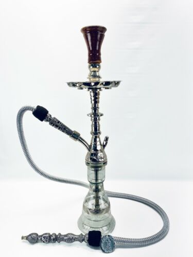 Hookah egipcio 22" mini bestia color plata pipa de narguile SERHAN ideal para FALSIFICADORES  - Imagen 1 de 3