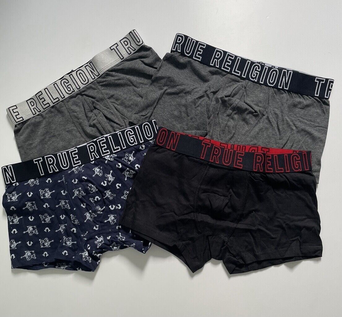 True Religion Mens Boxers 4 Pack Underwear Stretch Cotton Trunk Briefs All  Sizes