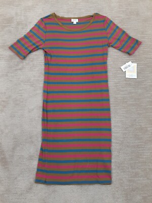 Robe Julia LulaRoe Noir Et Orange - Taille M - Tricot Élastique - Style French Country
