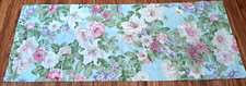 Floral Window Valance Light Blue Hibiscus Rose Garden Cottage Pastel 40x15