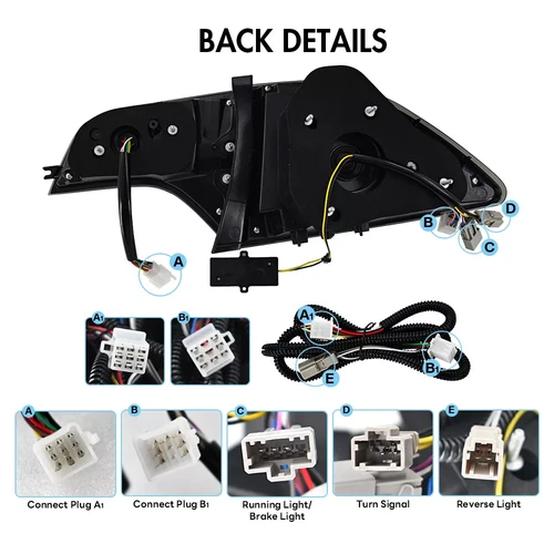 Red Tube LED Brake Tail Lights Sequential Turn Signal For 06-11 Civic Sedan 4-DR - Picture 10 of 22