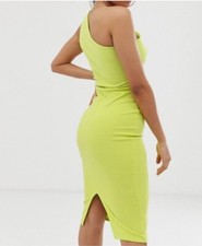 One Shoulder Bodycon Mini Dress S Fashion Nova Women’s Green Casual