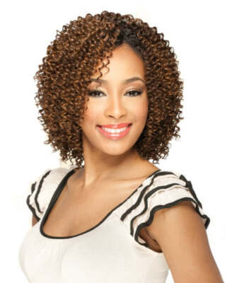 MilkyWay Que Shortcut Series Human Hair Blend Weave - JERRY CURL 3 PCS