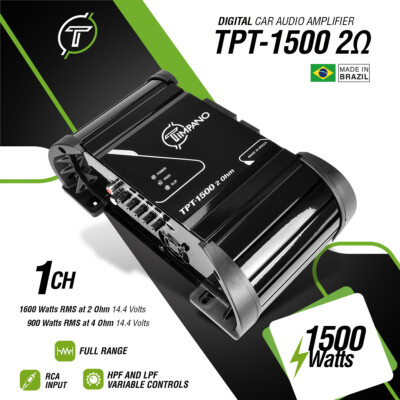 1x Timpano TPT-1500 2 Ohms Brazilian Amplifier 1600W RMS Car Audio