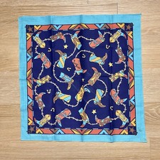 Vtg Hav-a-Hank Bandanna 21" Cowboy Boot Horseshoe Spurs Handkerchief 15187 USA