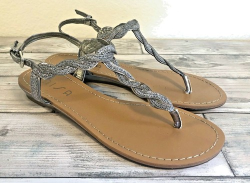 sparkle thong sandals