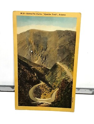 #ad #ad Vintage c 1930s Safety Pin Curve Apache Trail Arizona Postcard $5.49