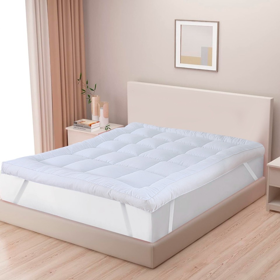 Topper Coprimaterasso Lusso Oro 160 X 200 Per Letto 190 Con Gel Visco Blu E Imbottitura In - Foto 3