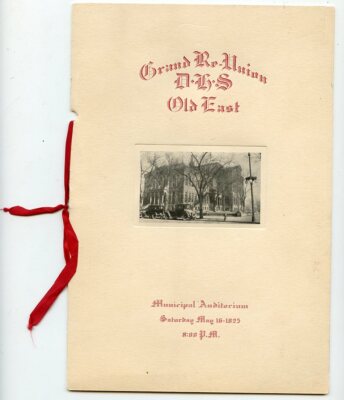 1925 Denver Colorado History-Grand Re-Union-Old East High School-Program-DHS