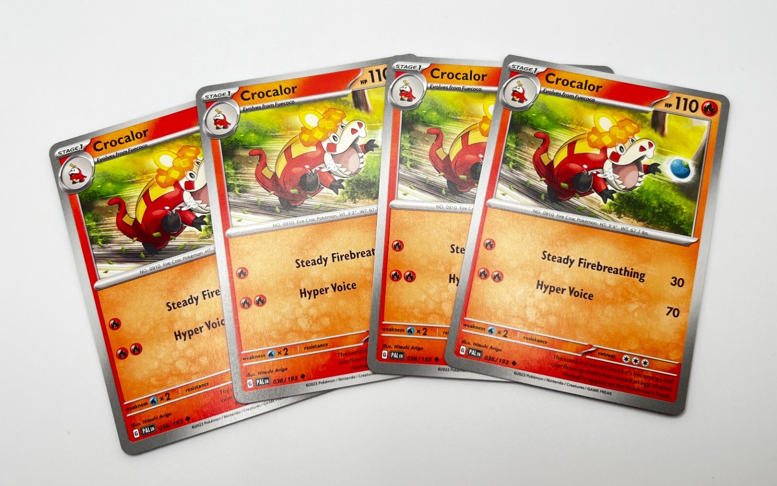 Pokémon Cards 2023 Paldea Evolved Playset Crocalor 036/193 x4 4x