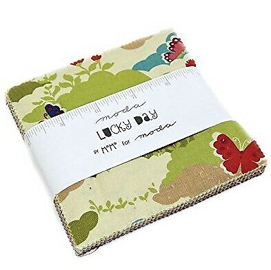 Charm Pack Moda, Lucky Day, 42 teiliges Precut, 5 Squares, 100 Baumwolle