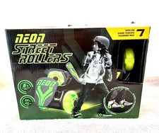 NIB New Neon Street Rollers Green Motion Powered LED Light Up Wheels Adj Skates
