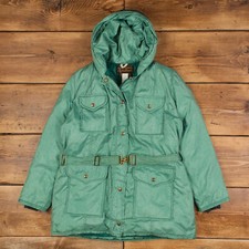 Vintage Eddie Bauer Jacket L Gorpcore 80s Belted Full Zip Hooded Insulated