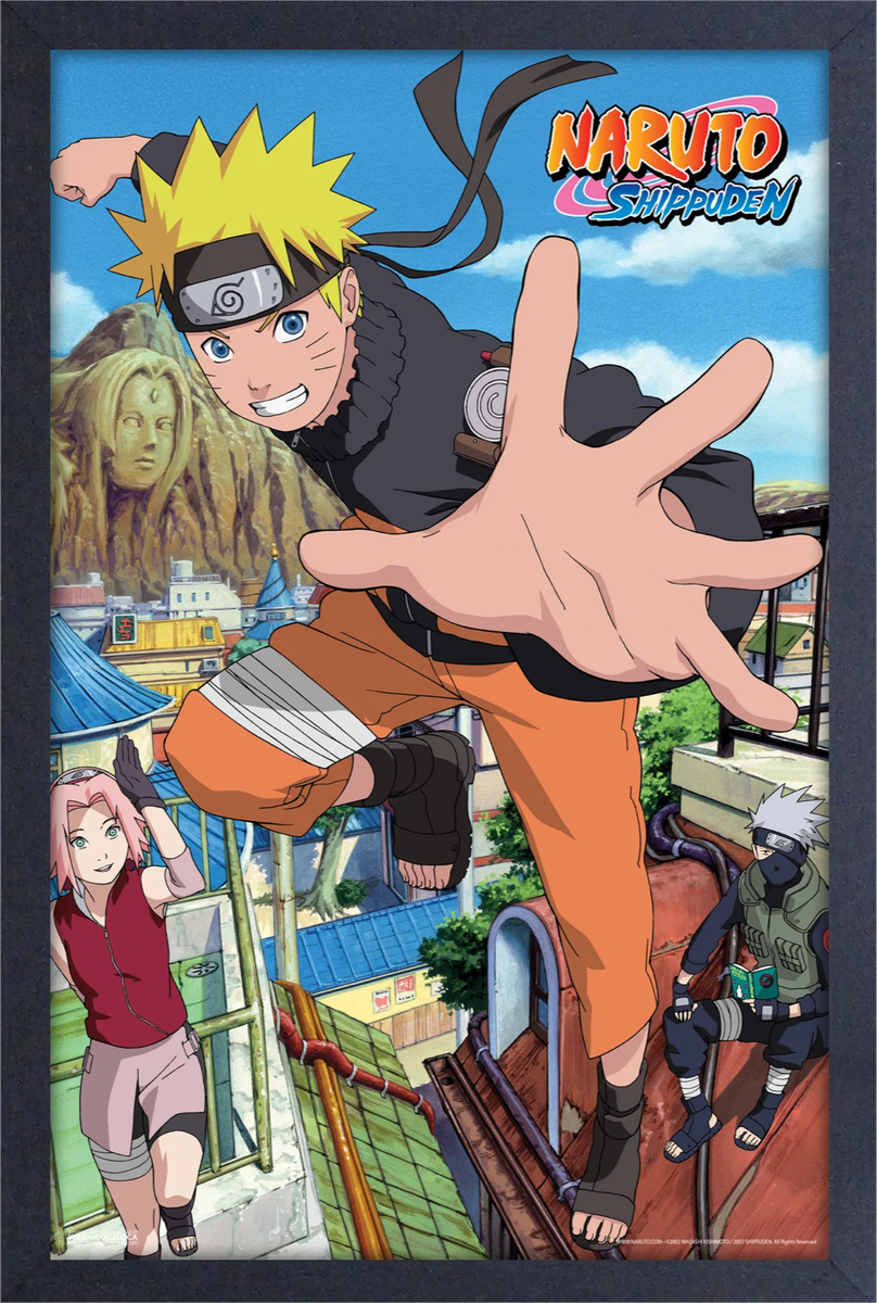 NARUTO B2ポスター ジャンプフェスタ2014 NARUTO - LEAPING 13x19 FRAMED GELCOAT POSTER JAPANESE ANIME MANGA