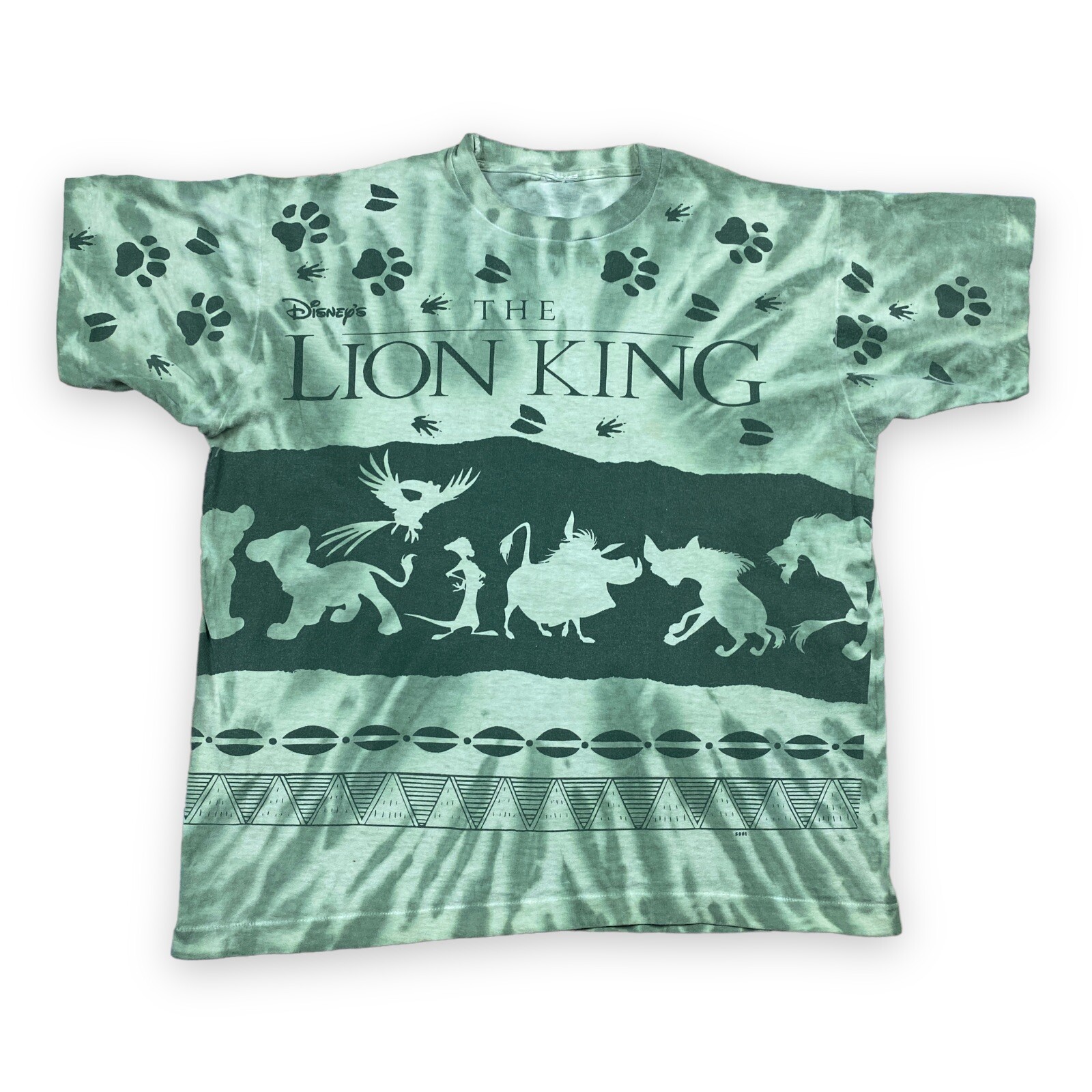 VTG 90s Disney Lion King Rafiki Simba Movie Promo Green Tie Dye Shirt Mens  XL | eBay