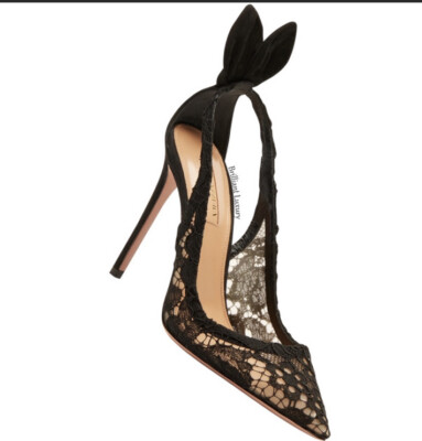 エルセーヌ　NEWショッキングショット Aquazzura Deneuve 105 Bow Tie Pumps Sz 36 | eBay