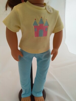 Leggings & Schloss T-Shirt passt Our Generation Designer Friend Sindy AG 18'' Puppen 