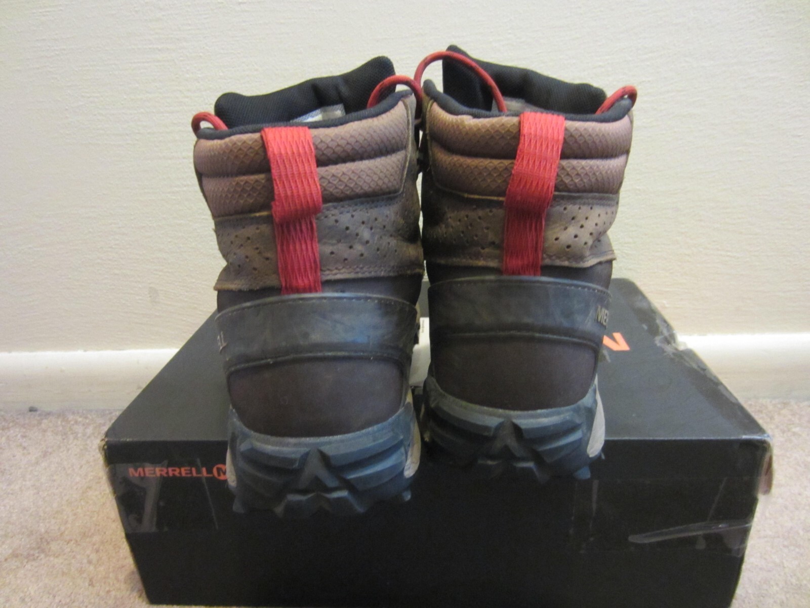 Stivali da trekking invernali uomo 10 Merrell Thermo Kiruna in pelle marrone