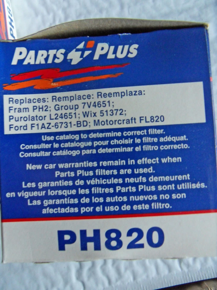 2 piezas nuevas de filtros de aceite de motor Plus PH820 envío gratuito a EE. UU. Foto 2 de 2