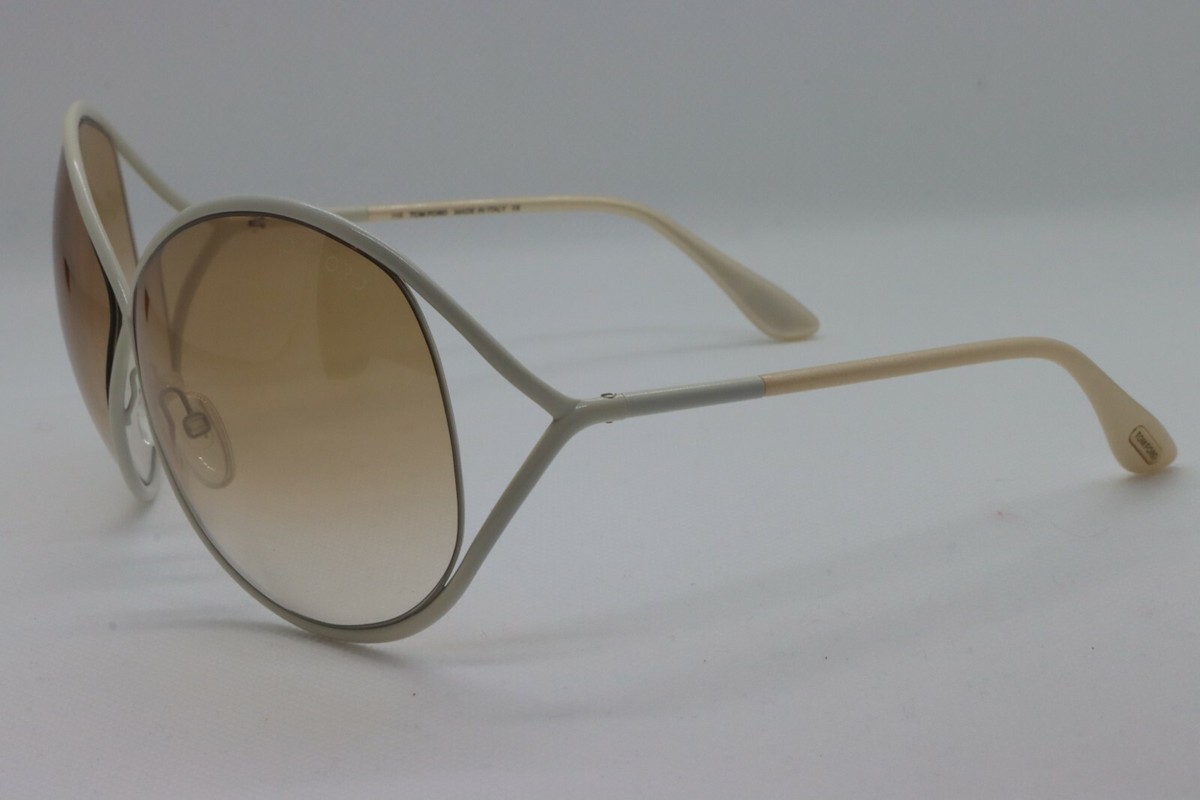 Authentic Tom Ford Lilliana TF131 White/Beige Brown Oversized Sunglasses 68-10 NEW TOM FORD TF 131 25G LILLIANA IVORY GRADIENT AUTHENTIC  main image 2