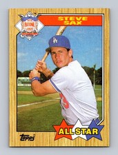 Steve Sax All Star Los Angeles Dodgers #596 1987 Topps Baseball