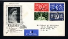 E492  1953 QEII Coronation  illustrated   FDC to USA  SG532 - 535