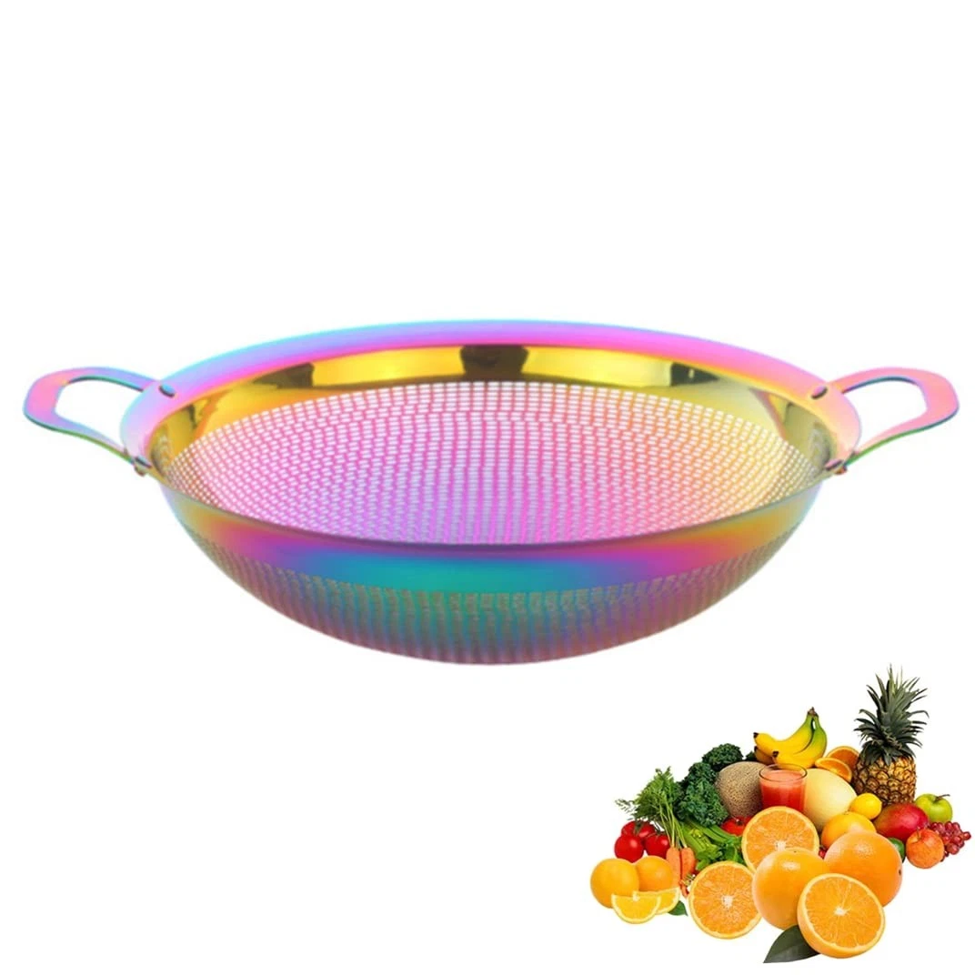 Stainless Steel Colander With Handle and Legs Drain Basket for Pasta, Spaghet...