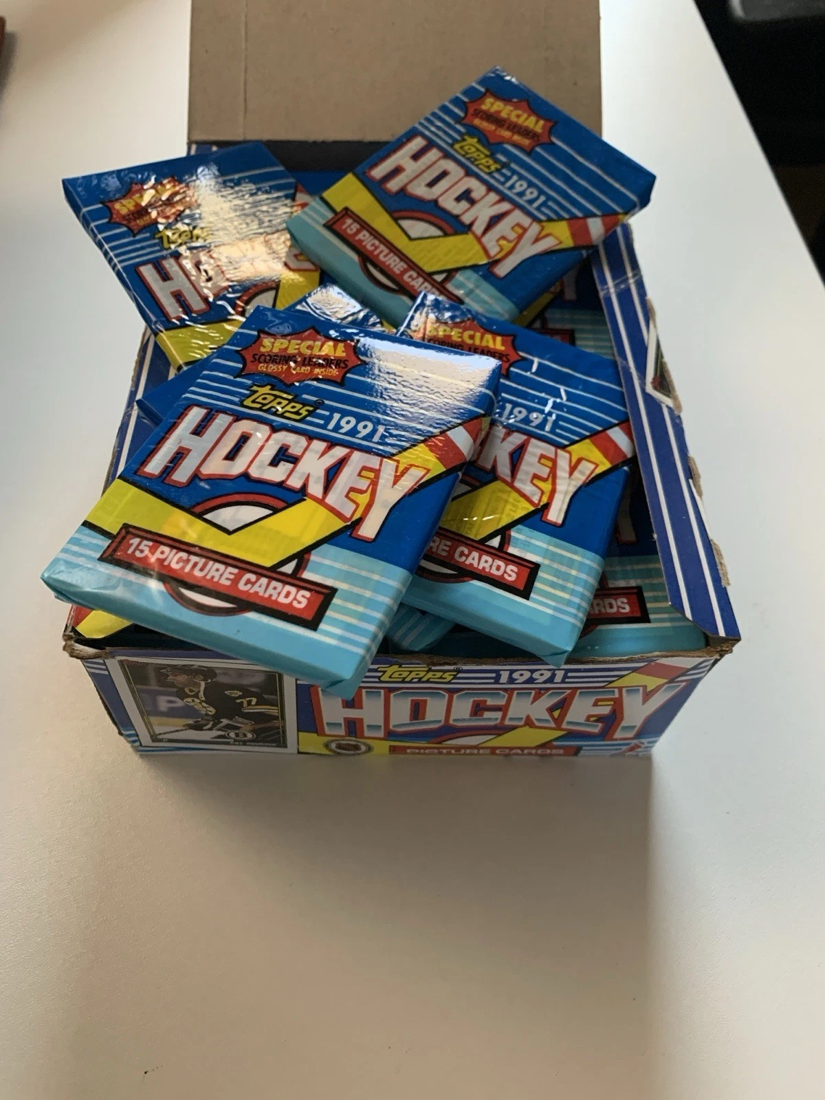 1991 Topps NHL Hockey Sealed Box - 36 Packs - Mario Lemieux, Ed Belfour Retro