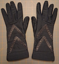 Vtg Women's One Size Aris Isotoner Navy/Black Fleece Lined Gloves