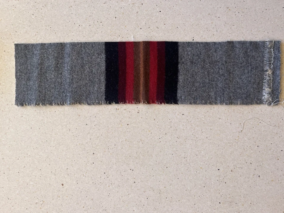 Pendleton Wool Remnant , Grey , Red, Black Reversible 4” X 17” - Image 2 of 4