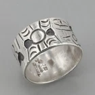 Vintage Taxco Mexico Sterling Silver Carved & Oxidized Band Ring Size 6