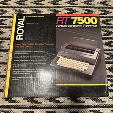 Vintage ROYAL RT7500 Portable Electric Typewriter with Owners Manual + Extras thumbnail