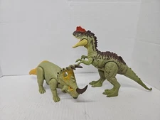 (2) Jurassic World D Roar Strikers Sinoceratops & Yangchuanosaurus Dinosaurs 