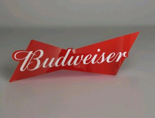 Vintage Budweiser Beer Sign 26" Plastic Bow Tie Logo Bar Tacker Man Cave Decor🍺
