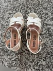 BIBI LOU Holly Ankle Strap Wedge SANDALS Size 38 (7-7.5) Ivory Leather NEW — photo 1