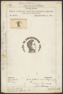 The W. J. Wilcox Lard and Refining Company for El Libertador brand Lard and its