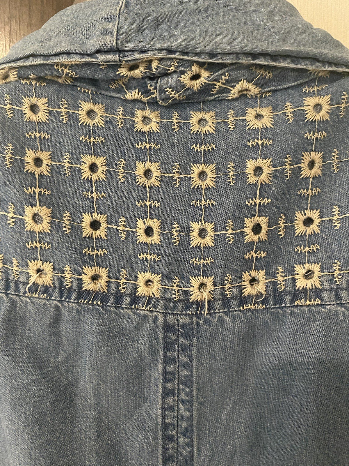 Multiples Denim Chambray 100% Lyocell Embroidery … - image 8