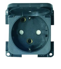 CBE MP22D 230V SCHUKO-STECKDOSE + Deckel und R&uuml;ckenschutz Grau
