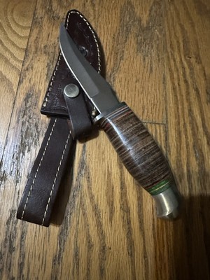 Hand Forged Knife USA Skinner Knife ATS-34 Steel Hard Wood Hiking # 27
