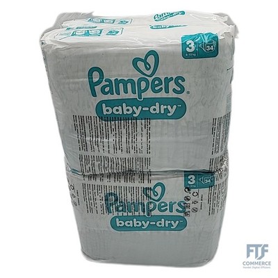 Pampers Baby-Dry Größe 3, 136 Windeln, 6 kg - 10 kg, eine bequeme Nacht bis zu 1