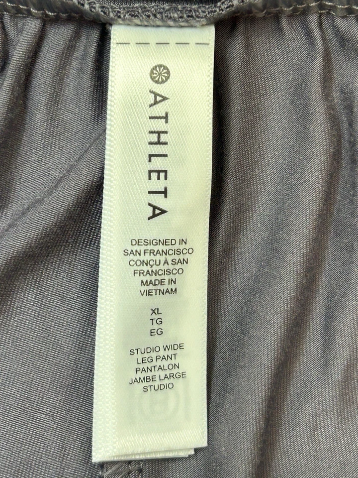 Pantalones de pierna ancha Athleta Studio para mujer XL gris modal spandex Pull On Lounge Foto 3 de 4