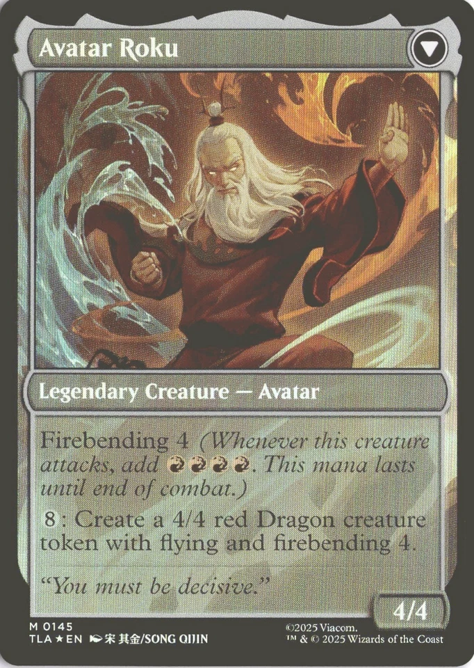 MTG The Legend of Roku (0145) *Foil* Base Mythic Avatar NM/MT Free Ship - Image 2 of 2