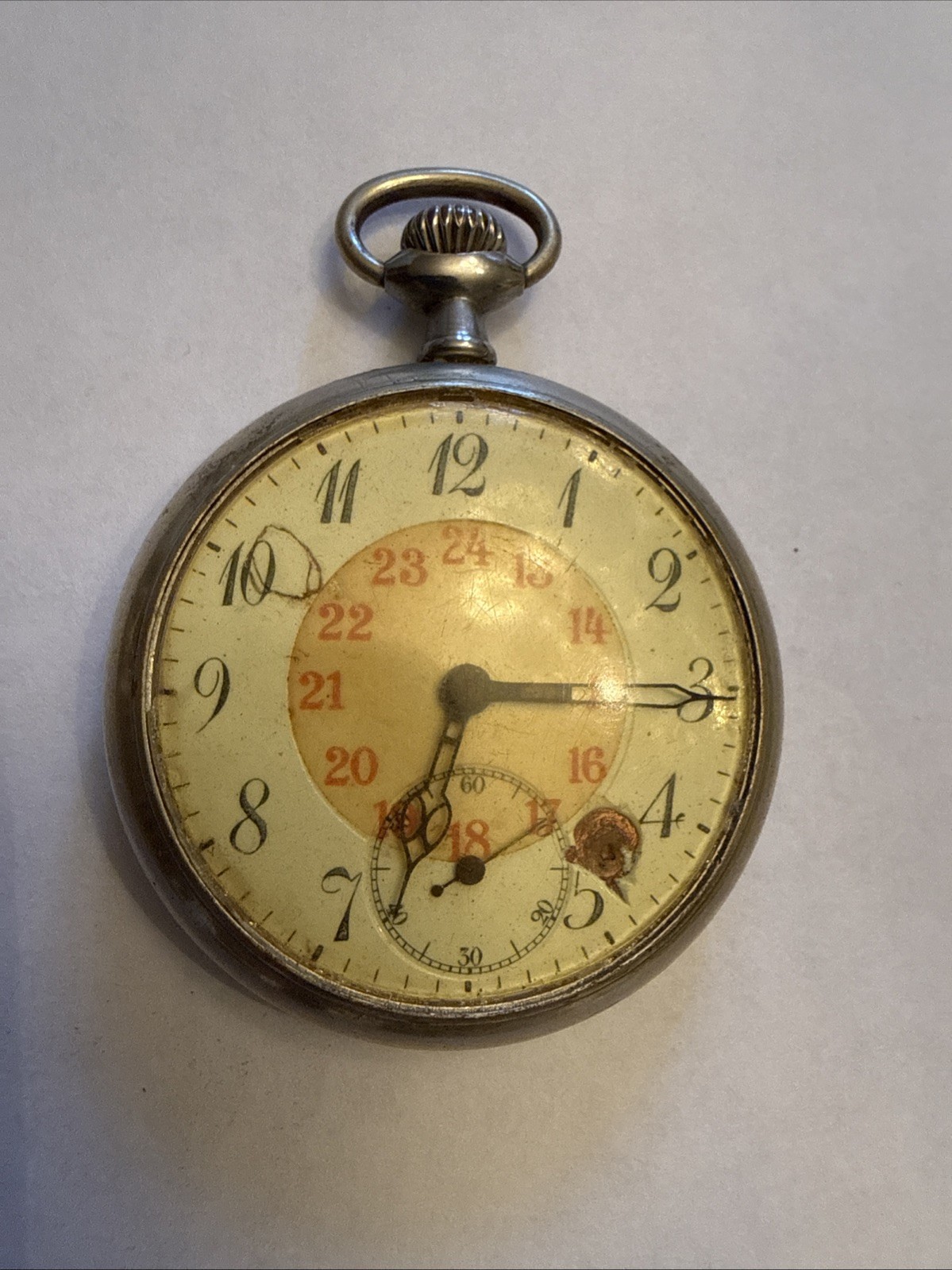 Antique Solid Nickel Pocket Watch - image 1
