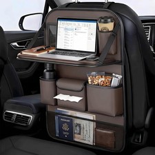 Brown Back Seat Car Organizer 1-Piece Car Storage Seat Back Cargo Organizer