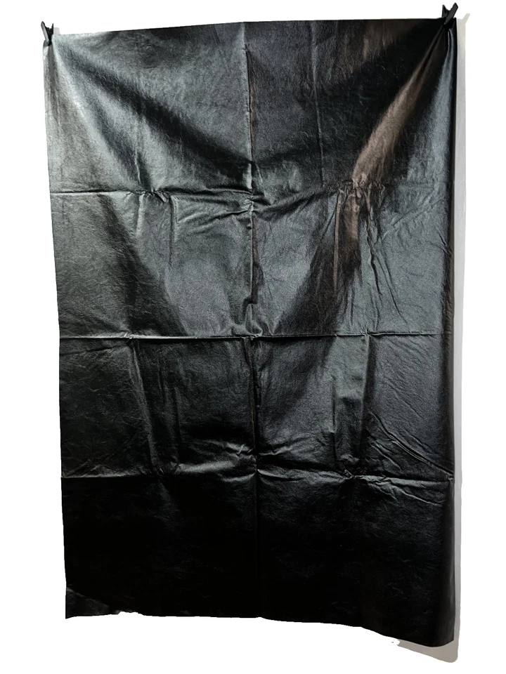 Solid Black Multipurpose Automotive Furniture Vinyl Upholstery Fabric 76" X 55" - Image 3 of 4