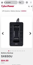 CyberPower SX650U 8-Outlet 650VA PC Battery Backup With Surge Protection