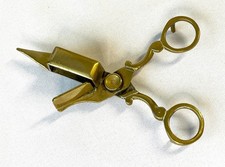 antike Dochtschere Kerzenschere Dochttrimmer Bronze/Messing ca. 15 cm