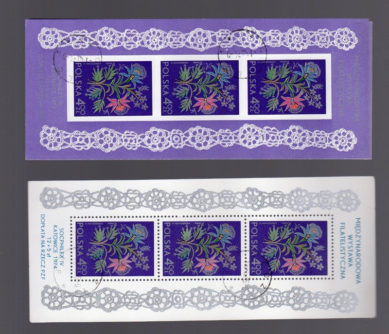 POLAND (1974) SOCPHILEX IV INTERNATIONAL PHILATELIC EXPO (used) purple & white